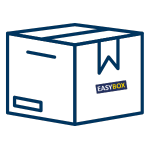 Strong cardboard moving box with EasyBox label